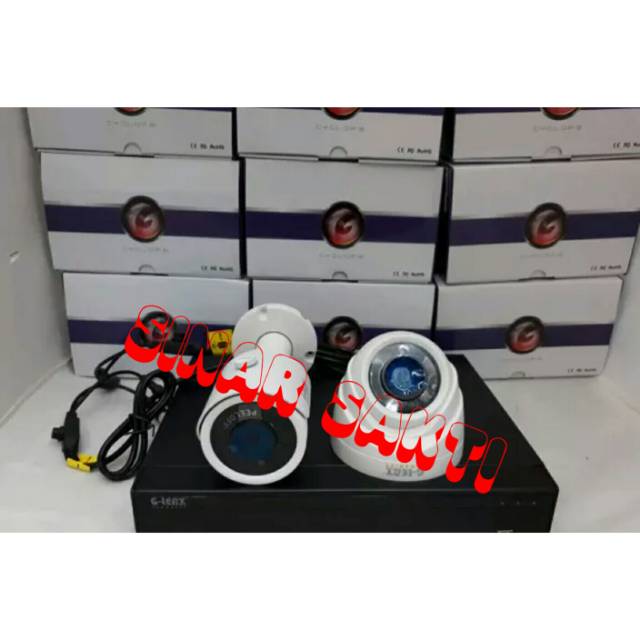 PAKET CCTV GLENZ 2 CAMERA 5MP 2560P REAL ( LENGKAP TINGGAL PASANG )