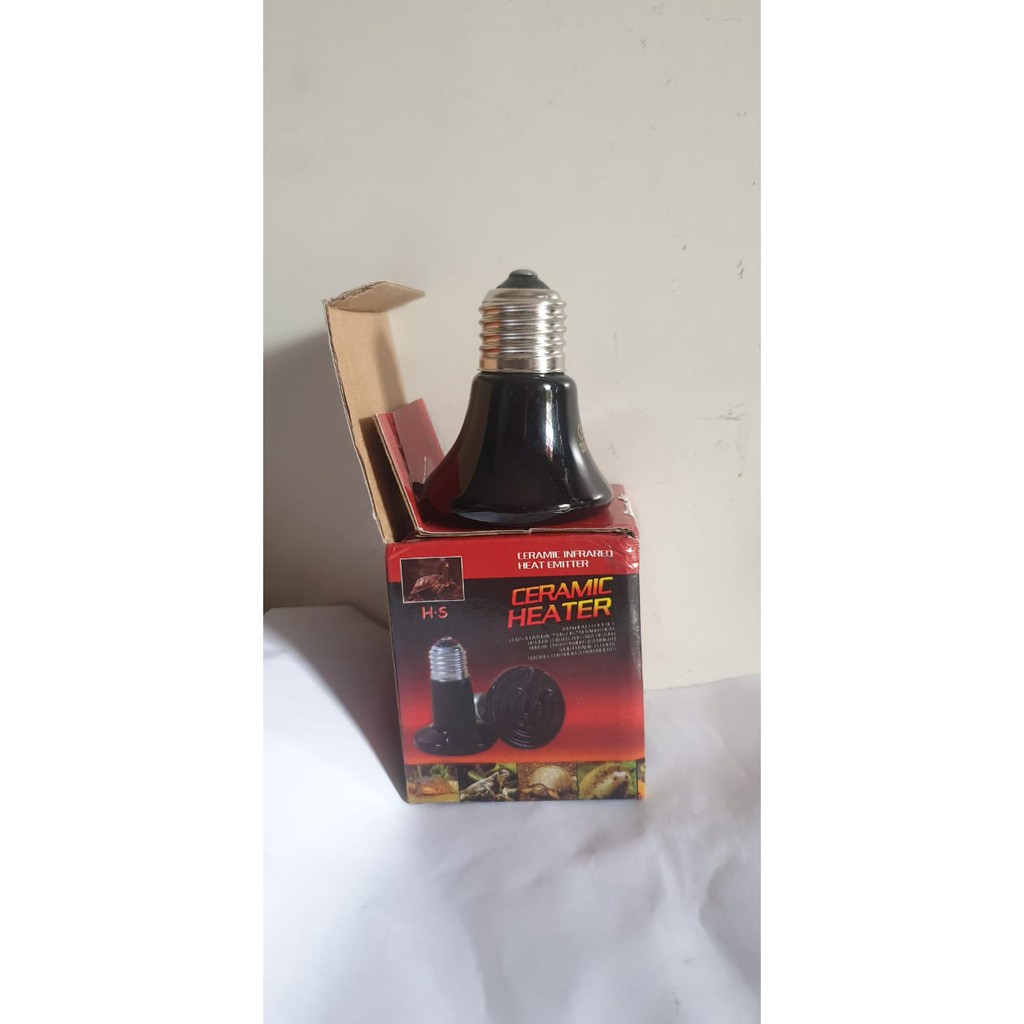 TBI Mini Ceramic Heat Emitter 25w 50w 75w 100w Bulb Lampu Pemanas Reptil Kadal Kura