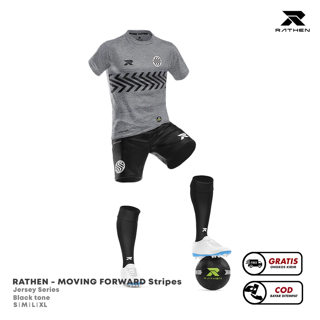 RATHEN - Setelan Jersey bola MVFWD Hitam