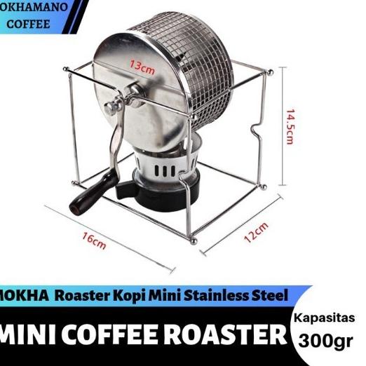 Mokha Mini Coffee Roaster Mesin Sangrai Kopi Stainless Steel 300Gr