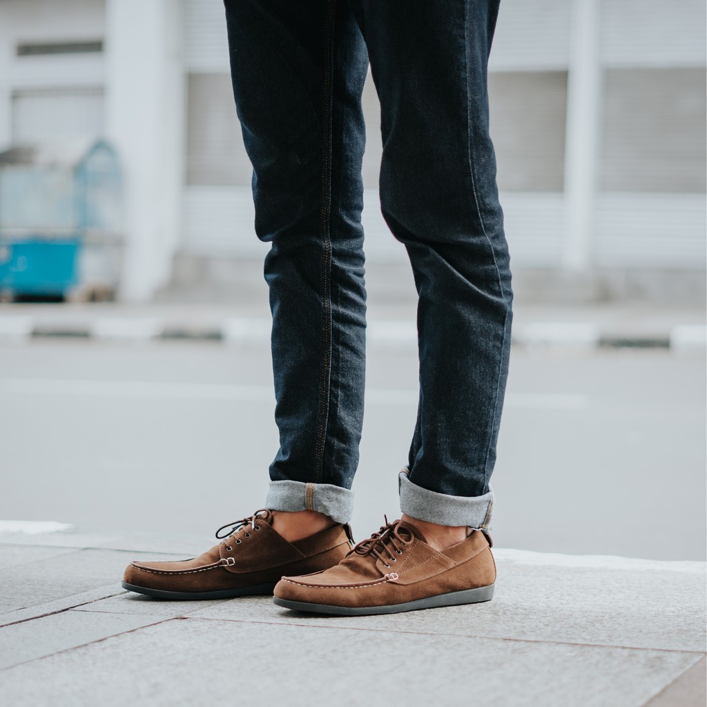 Blank Brown | Sepatu Formal Santai Kasual Kerja Kuliah Klasik Pria/Cowok Ori Laces | FORIND Headway