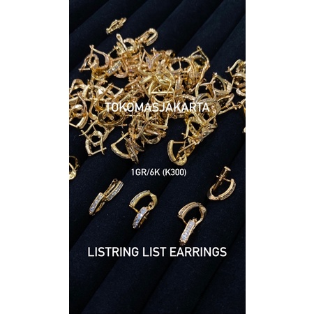 Anting Emas Cepet Permata model listring kadar 300 (1gr)