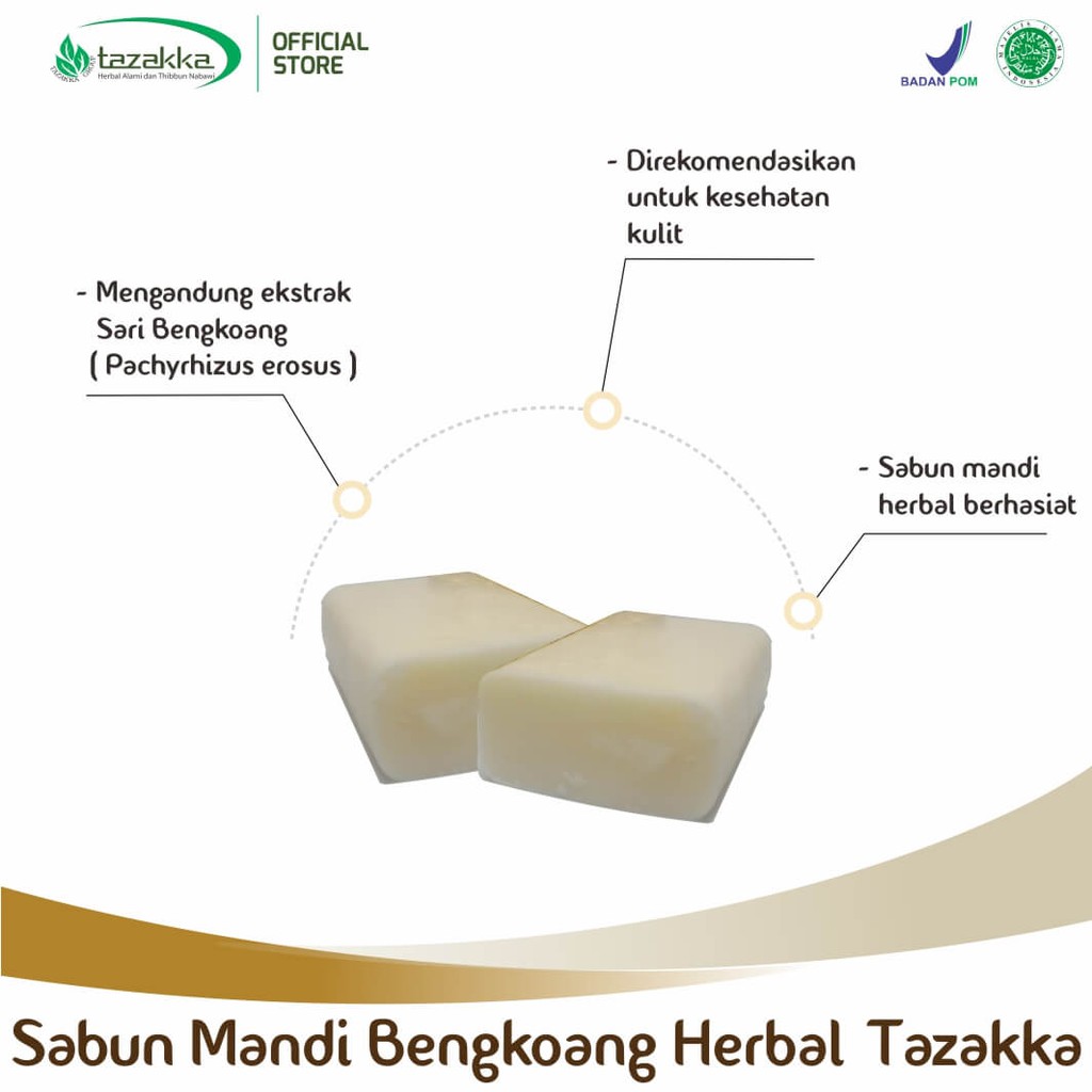 Sabun BENGKOANG Tazakka Berat 90gr, Membantu menjaga kelembaban kulit tubuh yang HALAL BPOM