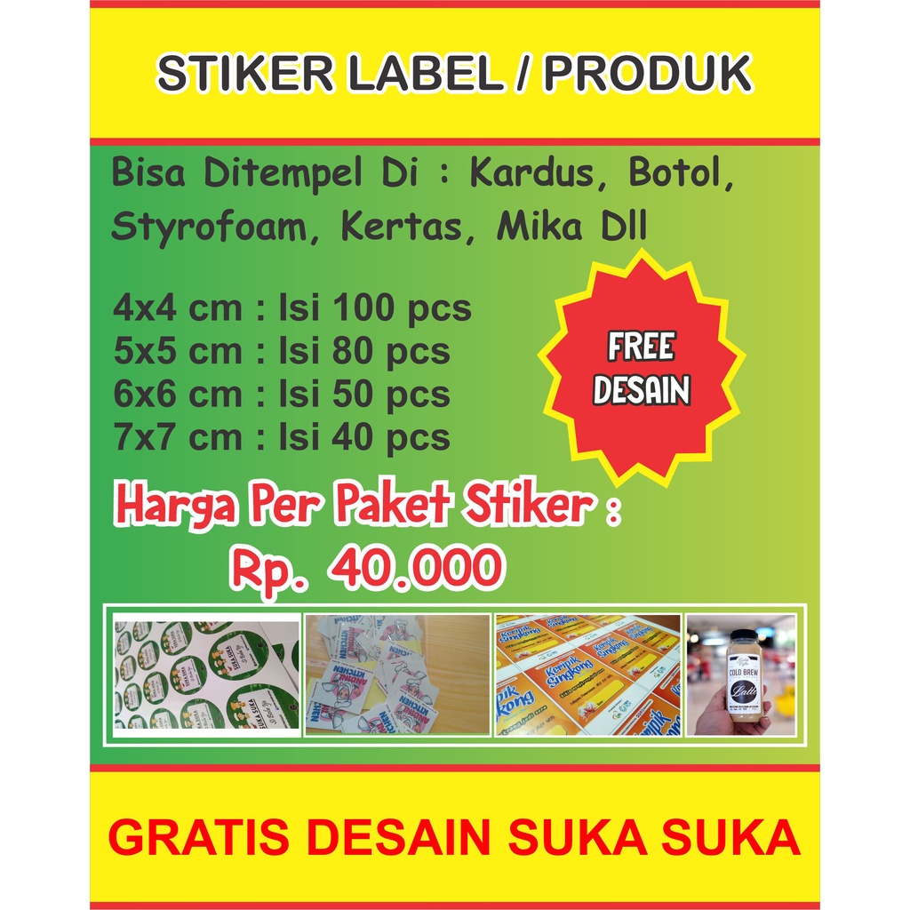 

Stiker Label Kemasan / Label Usaha Makanan / Cetak Label Minuman