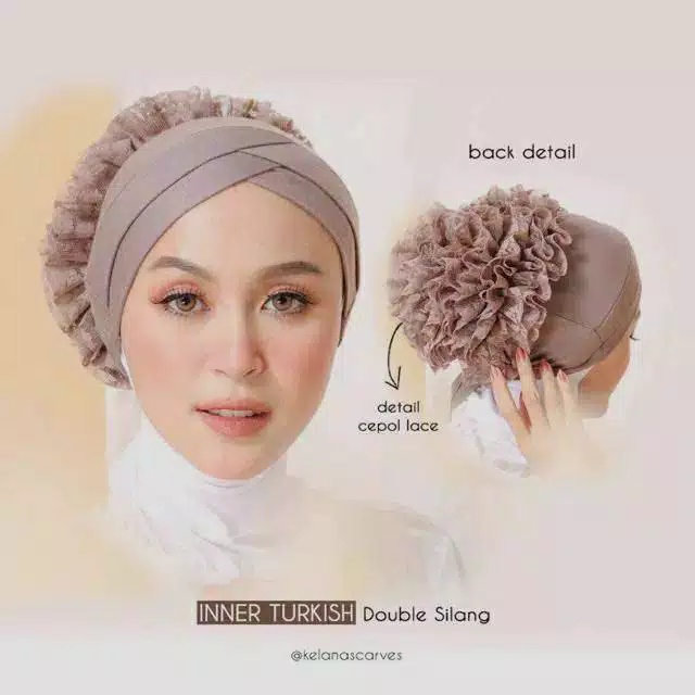 Inner Turki Double Silang Non Tali - Ciput Turky Double silang non tali Termurah - fashion muslimah