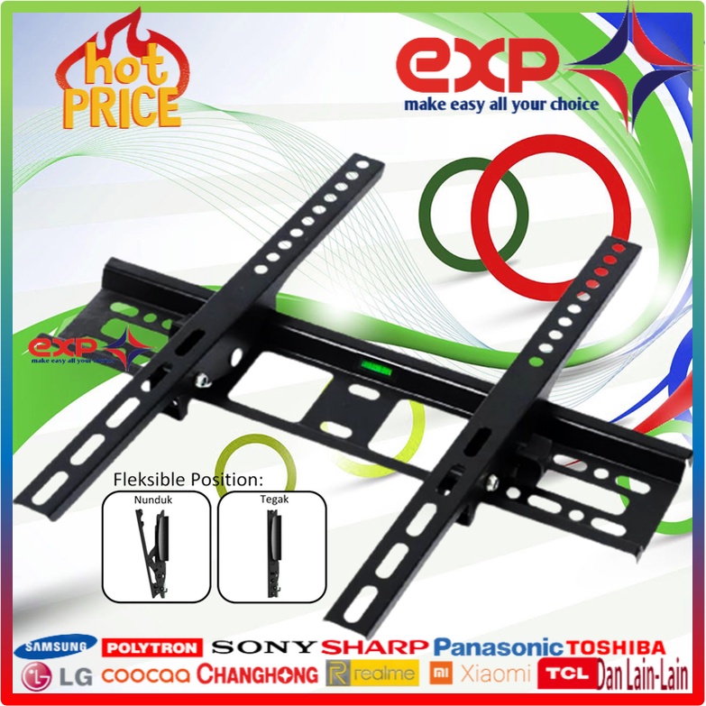 Garansi cocok!!! Bracket TV universal 42&quot; s/d 55&quot; Waterpas adjustable position-3