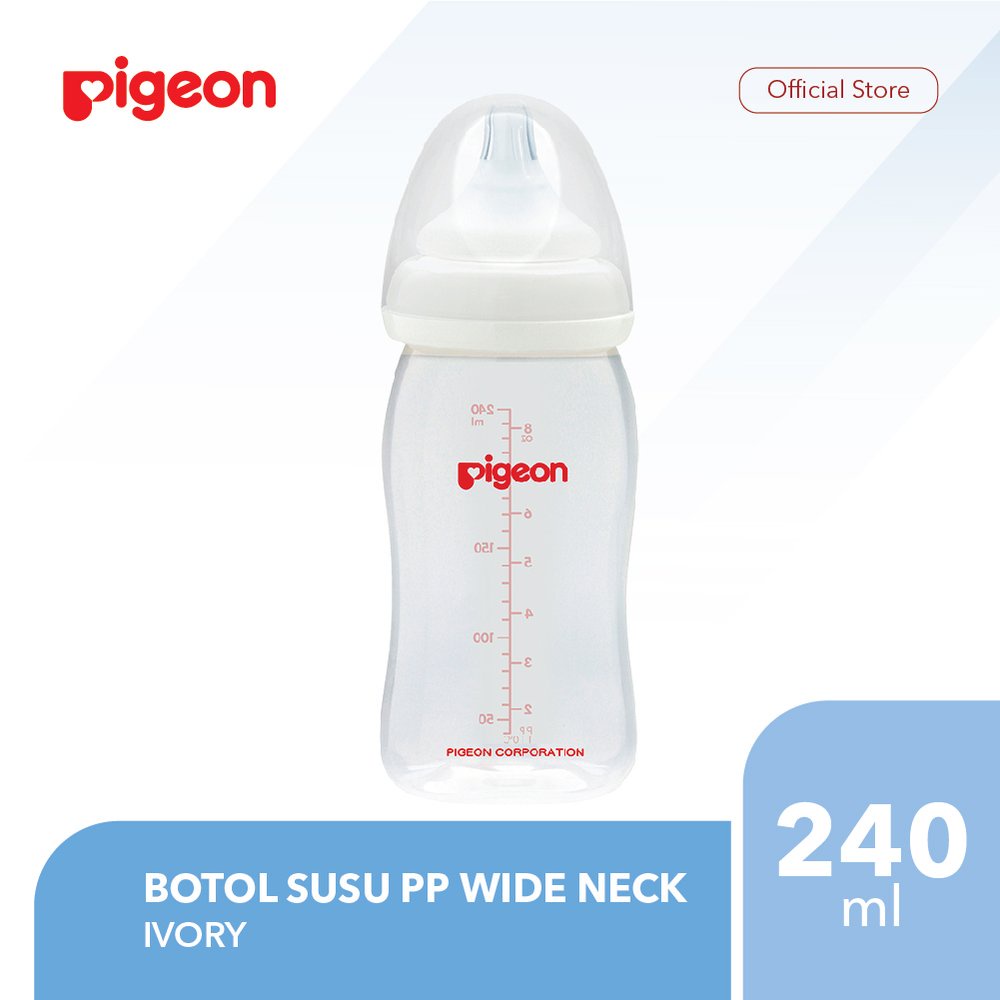 [NO BOX WIDENECK] Pigeon Botol Susu Wide Neck Peristaltik Plus 160 / 240 ml - Milk Bottle Soft Touch Peristaltic Plus 160ml / 240ml / Botol Penyimpanan Susu ASI Bayi