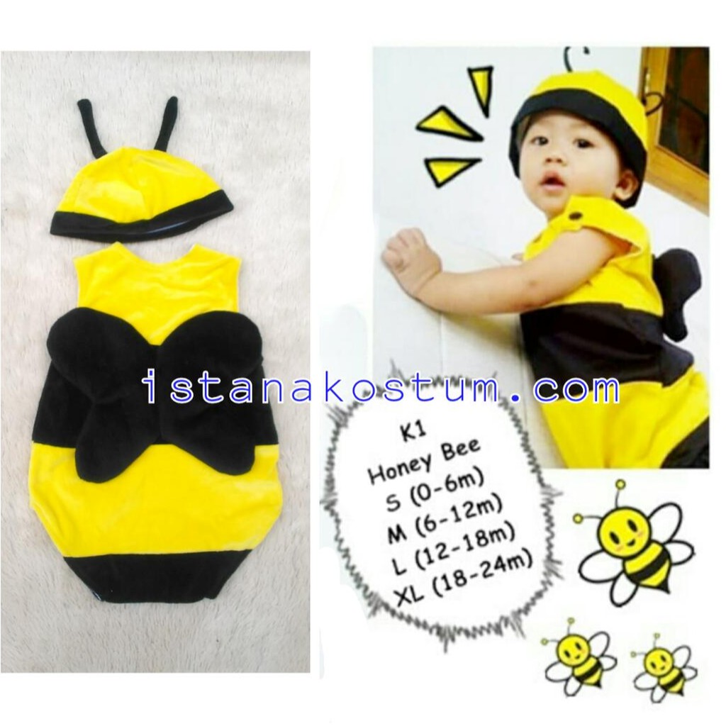 Baju Kostum Bayi karakter Hewan Lebah | Jumper Bayi Lucu | Baby Jumper Costumes Kostum Karnaval
