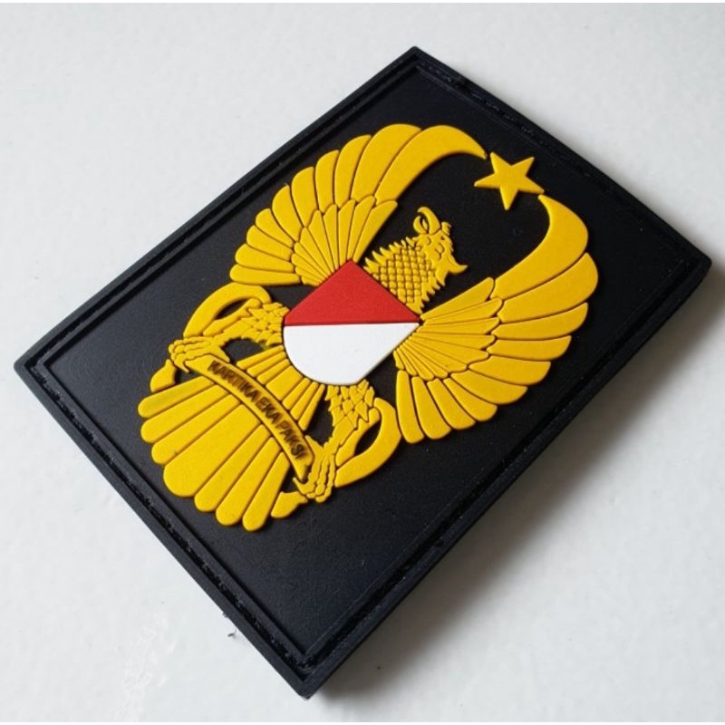 patch rubber logo ekapaksi tni kotak besar 8 x 4/rubber patch tni/tempelan emblem karet velcro