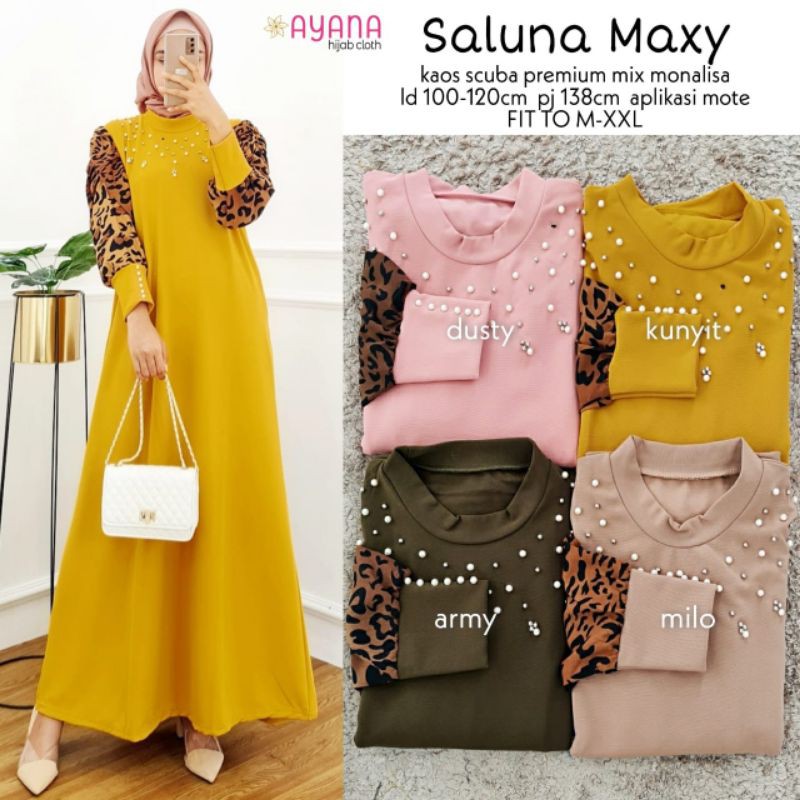 Jual Gamis Muslim Saluna Maxy Dress Original By Ayana Hijab Cloth