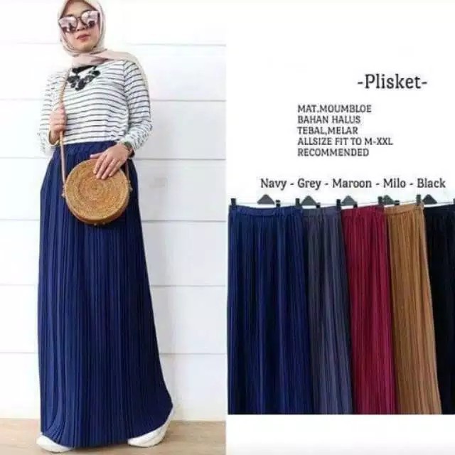 Rok plisket murah warna komplit