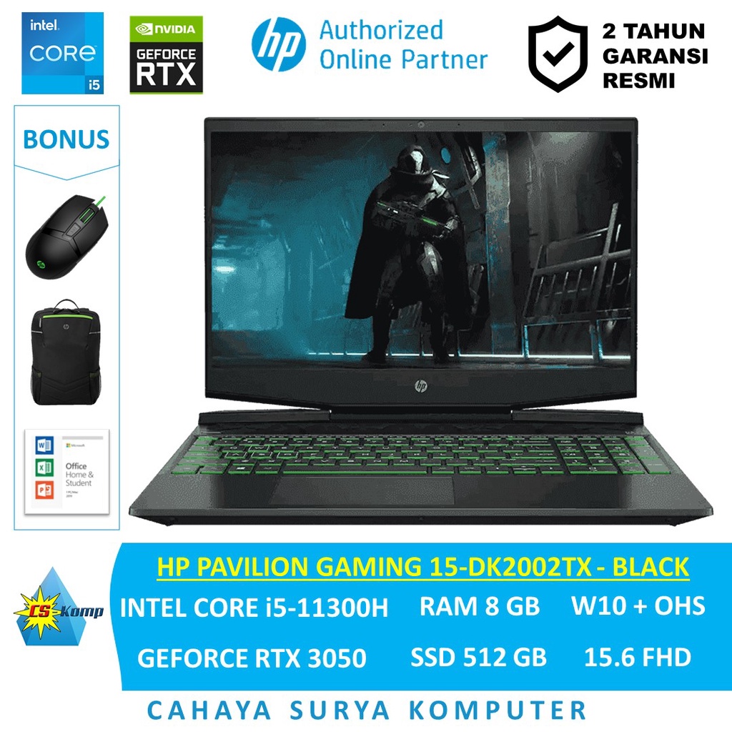 Jual Hp Pavilion Gaming 15 Dk2002tx Black Intel Core I5 11300h Geforce Rtx 3050 Ram 8gb 1367