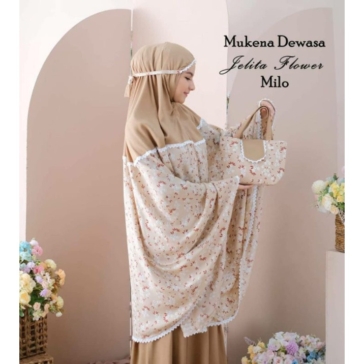 MUKENA DEWASA JELITA FLOWER MILO | MUKENA HESTI