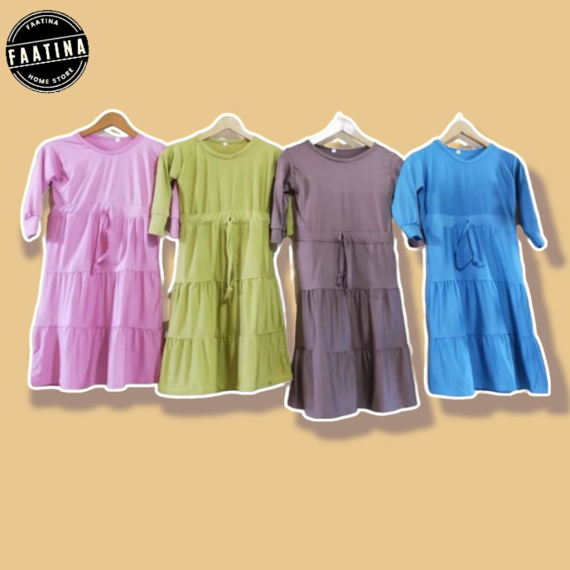 GAMIS POLOS ANAK PEREMPUAN 3-5 TH | GAMIS JERSEY POLOS