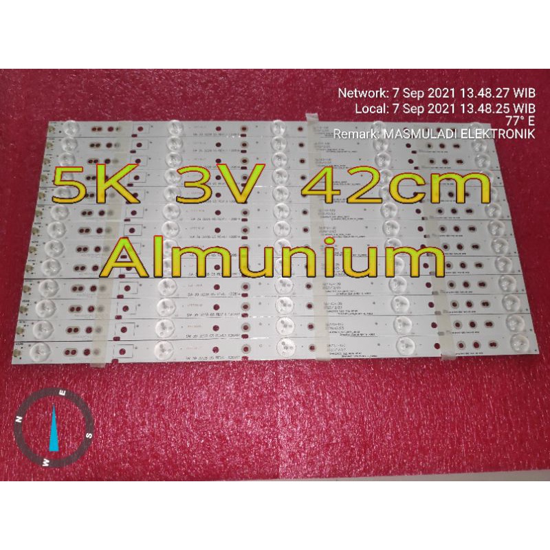 BL 5K 3V Lampu Backlight LED TV 5 kancing cembung 3V universal PCB alumunium