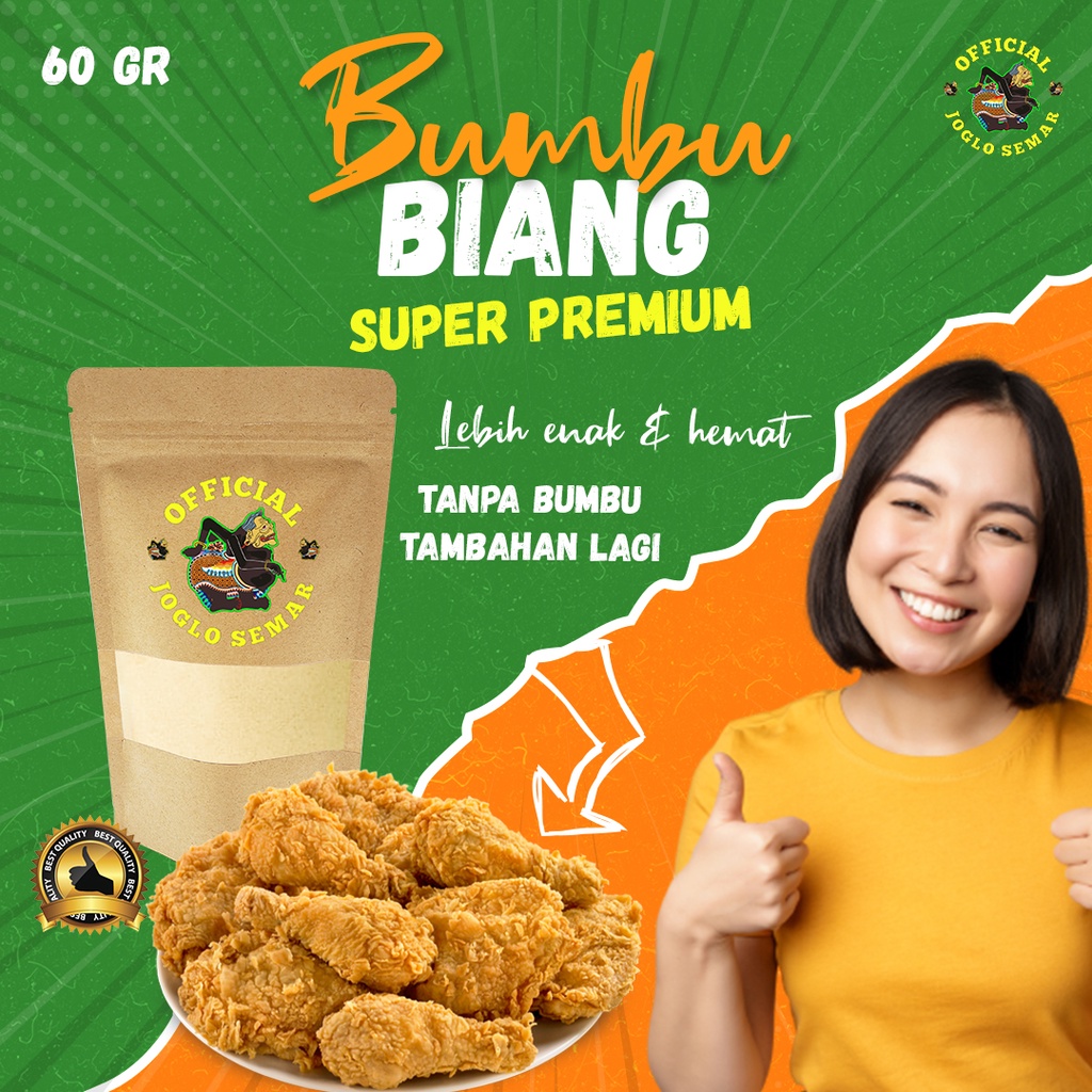 

Tepung Bumbu Biang Super Premium 60 Gram Bumbu Inti Fried Chicken