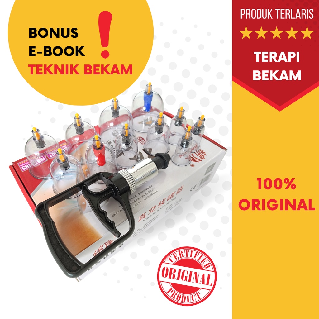 Alat Bekam Premium 12 Cups Import Bonus Ebook