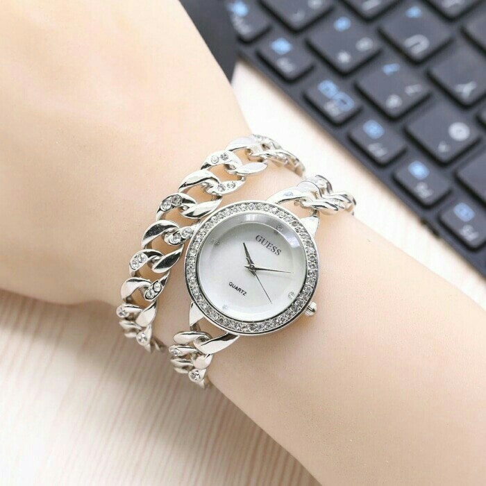jam tangan guess wanita / jtr 863 silver