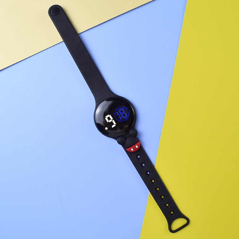 HBS Jam tangan elektronik Jam tangan boneka bulat jam tangan anak-anak plastik renang tahan air 024 - J