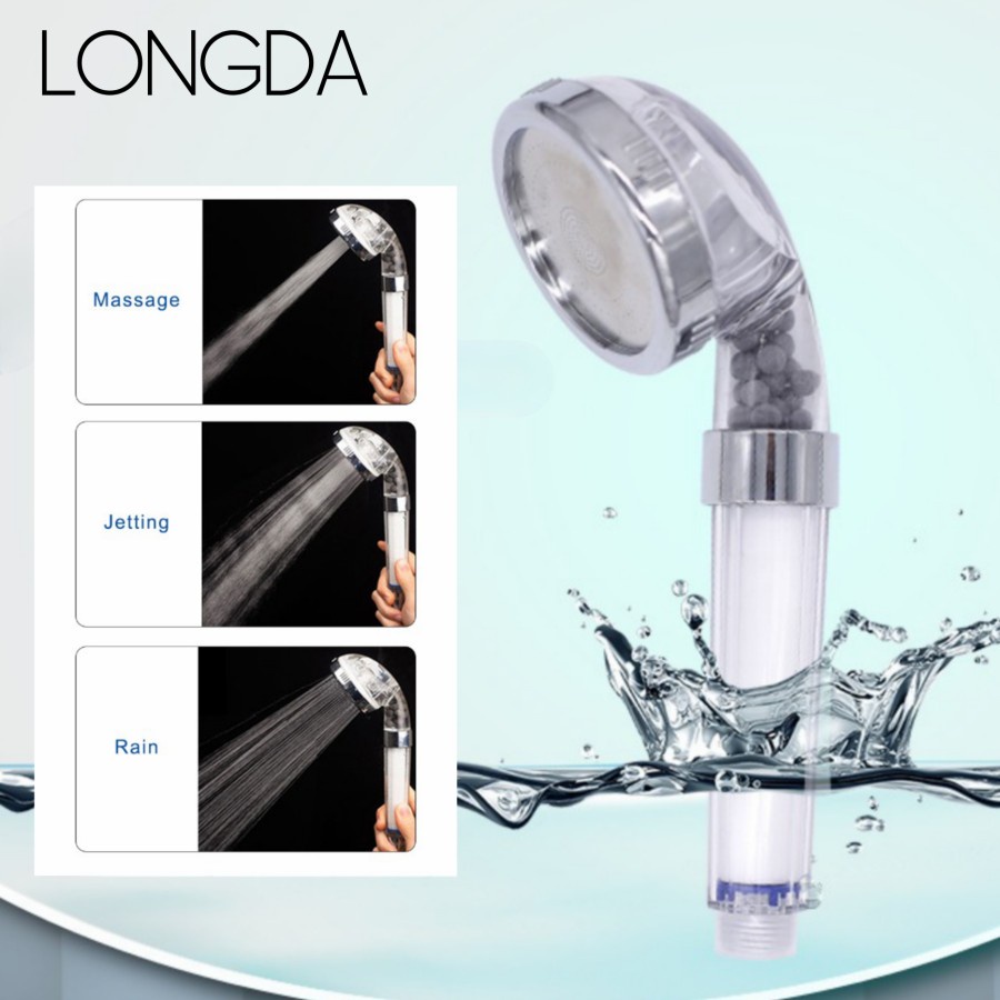 Head Shower kepala shower LONGDA 3 Fungsi plus Filter Air PP Cotton