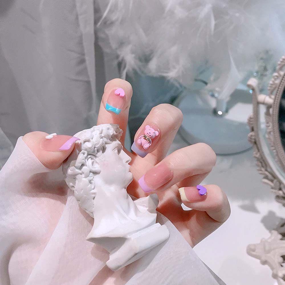 AUGUSTINA Agustina Dasi Kupu-Kupu Beruang Dekorasi Kuku Fashion Manicure Alat Frosted DIY Nail Art Aksesoris