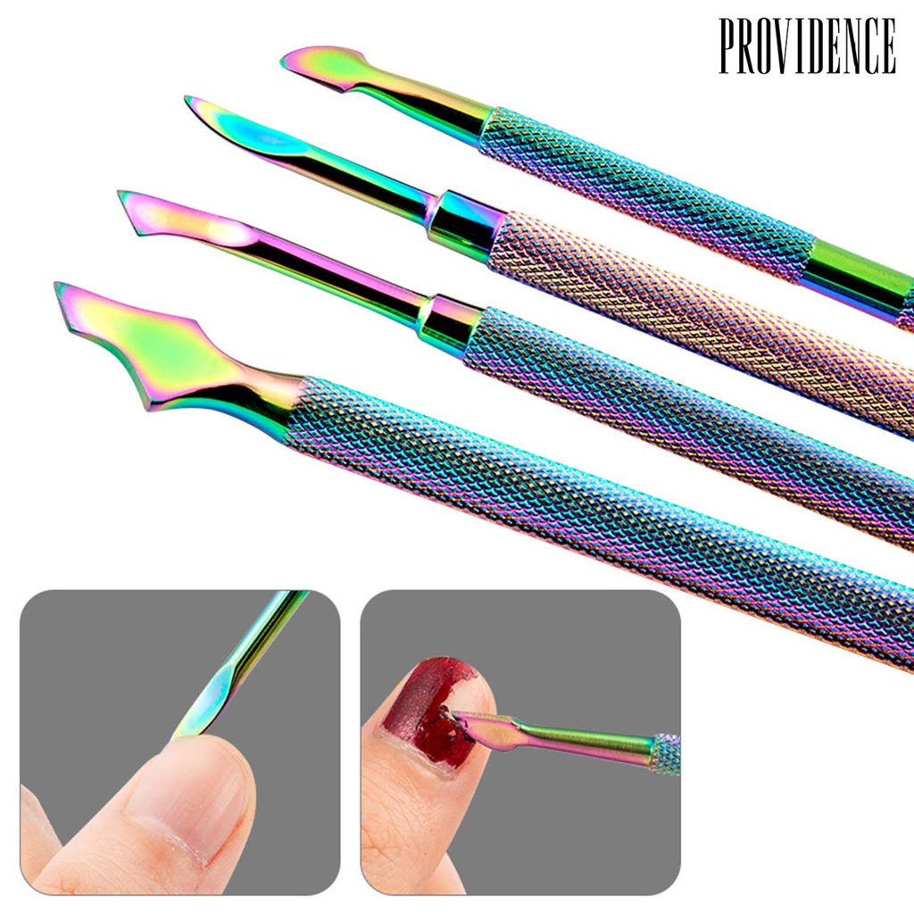 Alat Pendorong Kutikula Dua Sisi Bahan Titanium Stainless Steel Anti Slip Untuk Manicure