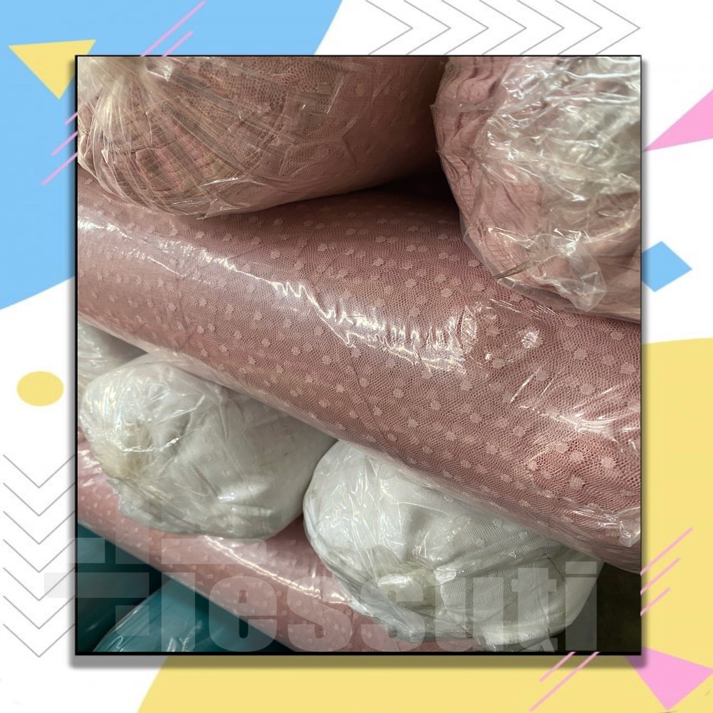 grosir: KAIN TILE HALUS DOT/ BINTIK / SOFT TULLE POLKADOT