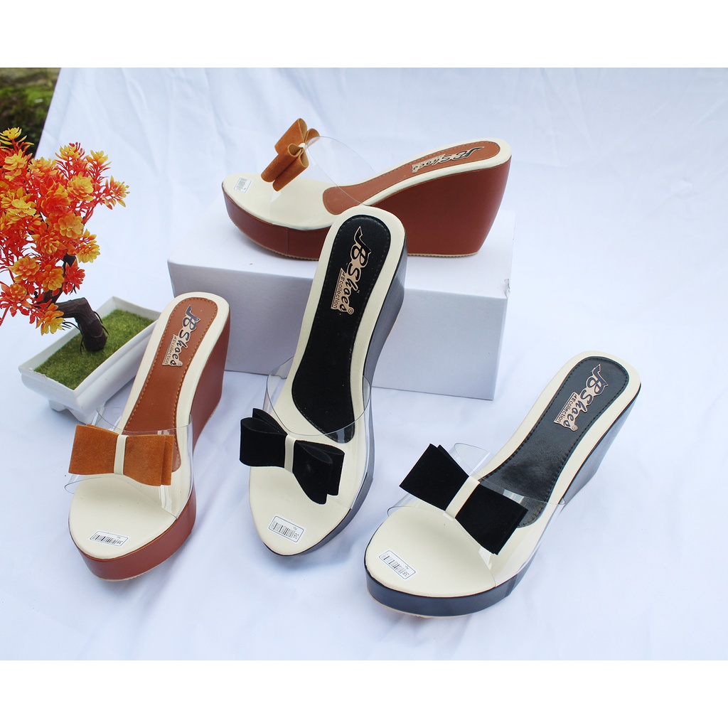 Sandal wedges mika korea Sandal Wedges Wanita Terbaru Model Kokop Mika Pita Cantik