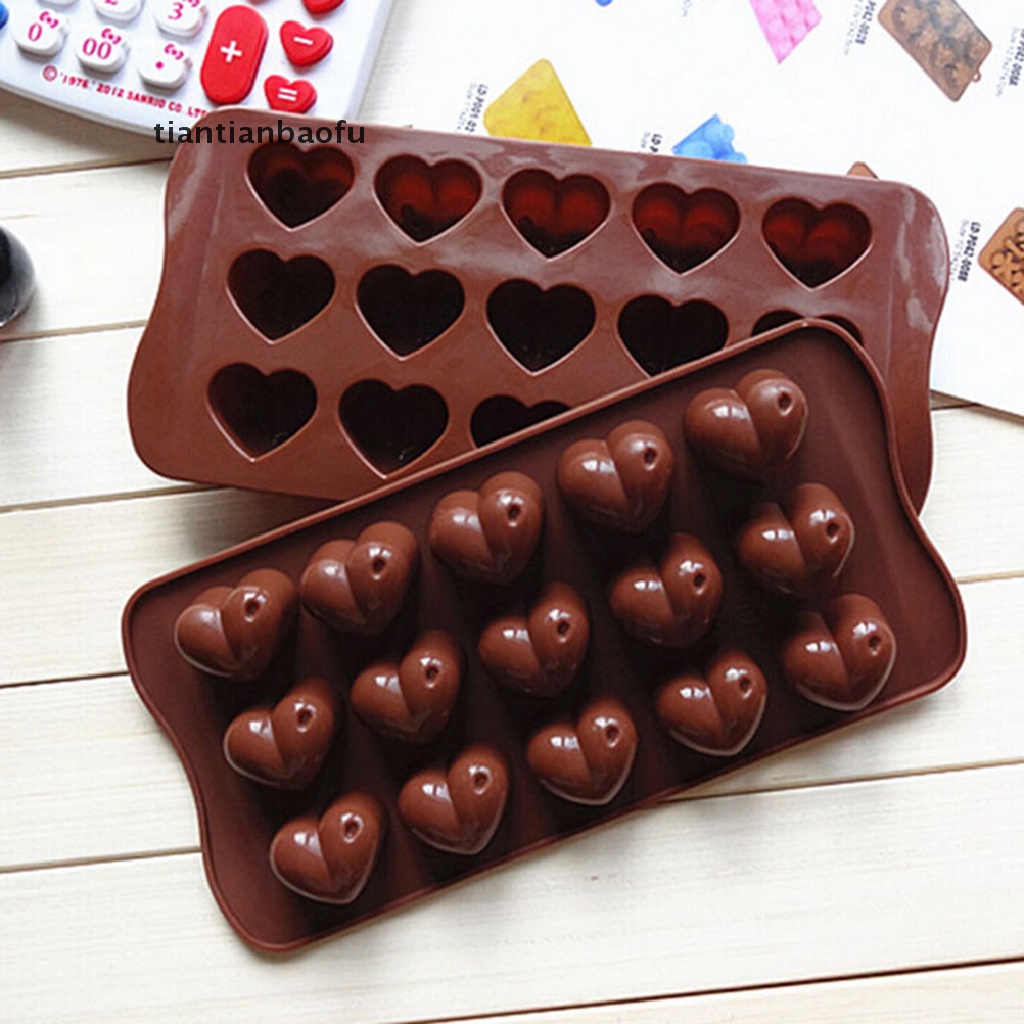 [tiantianbaofu] New Heart Silicone Fondant Mould Cake Candy Jelly Chocolate Muffin Baking Mold Boutique