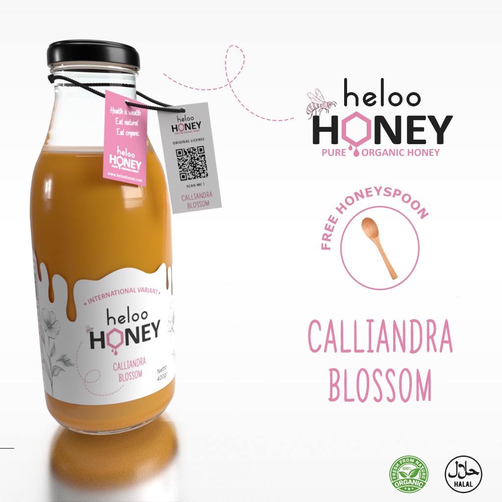 

Madu Mentah Murni Organik 100% Asli Helo Hooney Calliandra 400 Gram