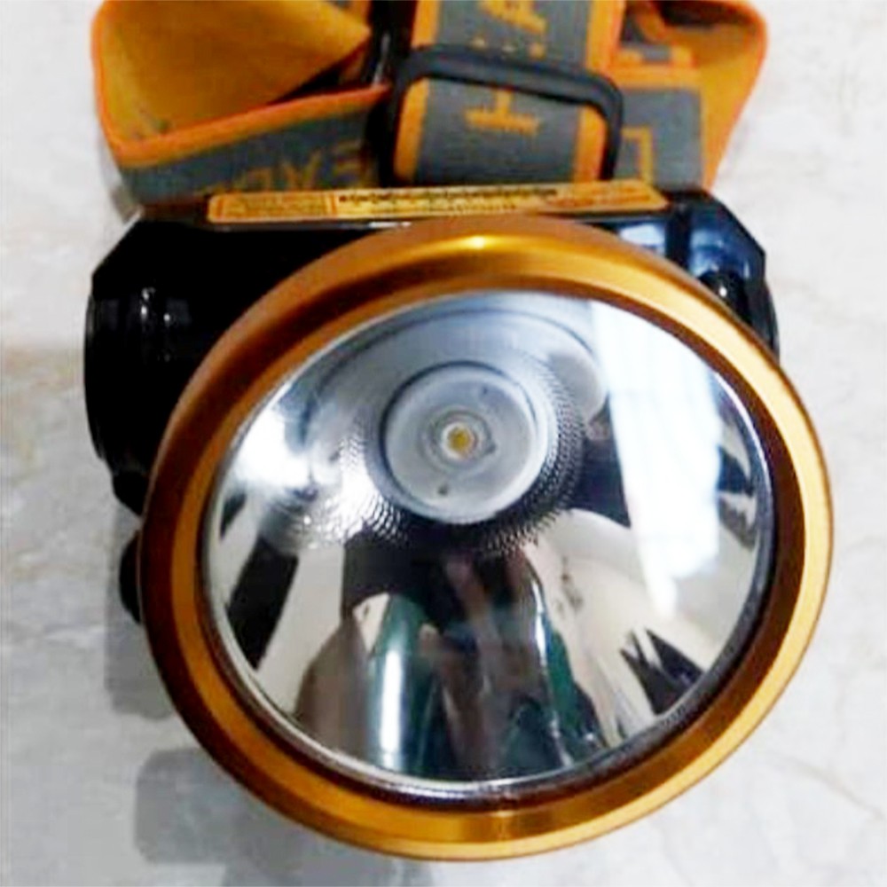 Senter Kepala Sunpro SL-8813 Kuning Headlamp 10 Watt Charger bonus Lampu