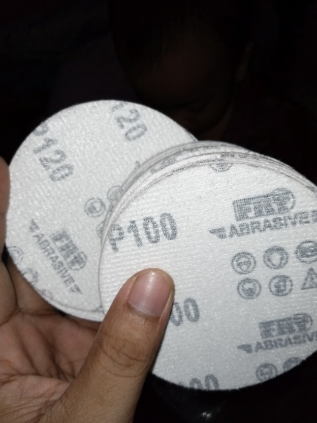 Amplas Bulat Velcro Frt 4 Inch Harga Per 10 Pcs Grit P 100  P 120