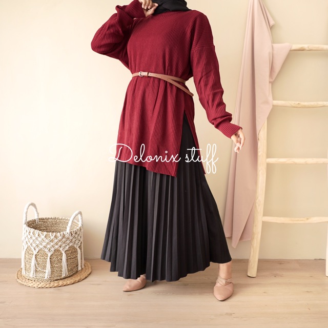 Slit boxy tunik