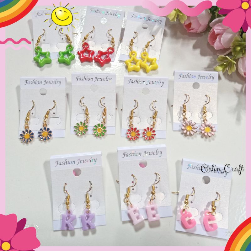 Anting Bunga Anting Huruf Anting Bintang Anting Inisial