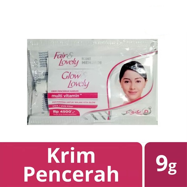 ★ BB ★  Fair &amp; Lovely Krim Pencerah Harian 9gr - Sachet - Glow &amp; Lovely - Fair and Lovely