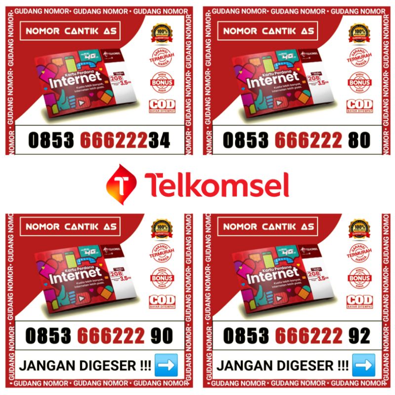 Nomor Cantik Telkomsel Kartu As 4G LTE - Kartu Perdana As Telkomsel Cantik 4G LTE