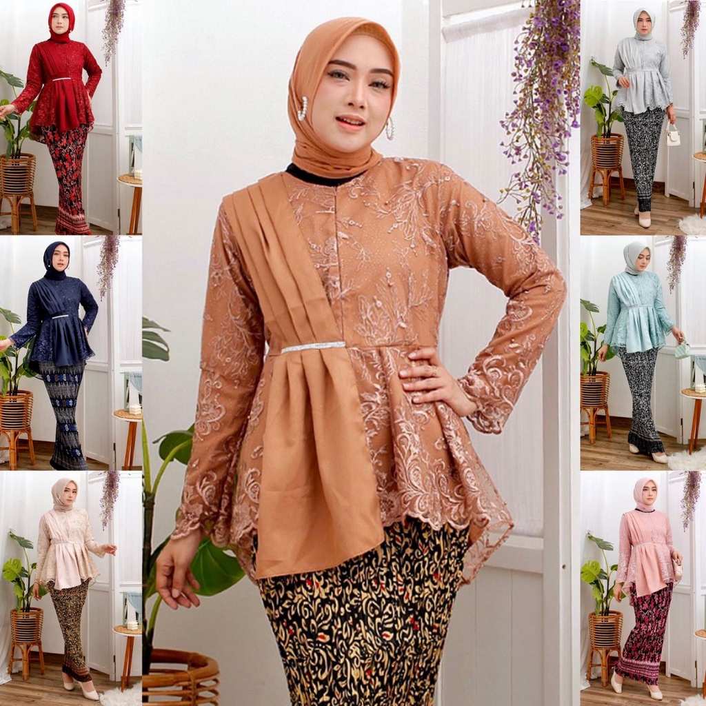 KEBAYA SELENDANG KEBAYA Busui MODERN KEBAYA BRUKAT MODERN KEBAYA WISUDA KEBAYA BRUKAT TILLE / Setelan Kebaya Rok Plisket Batik