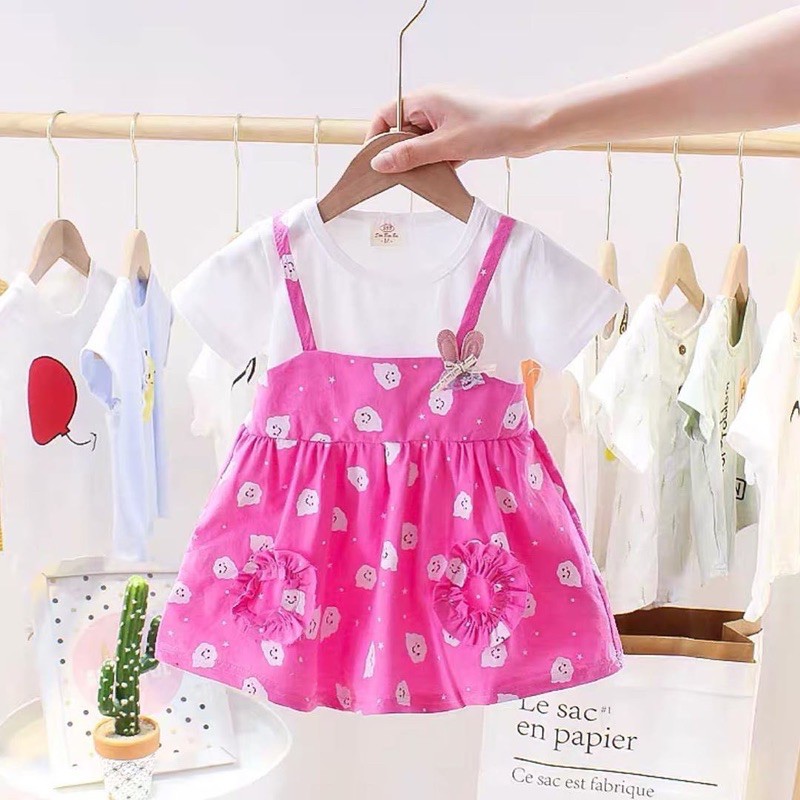 Dress Anak Import / Dress Zolly Rabbit cloud