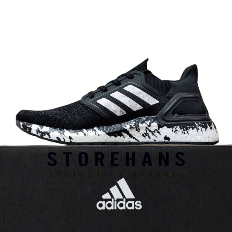 SEPATU ADIDAS ULTRABOOST 20 CORE BLACK SPLATTER MARBLE