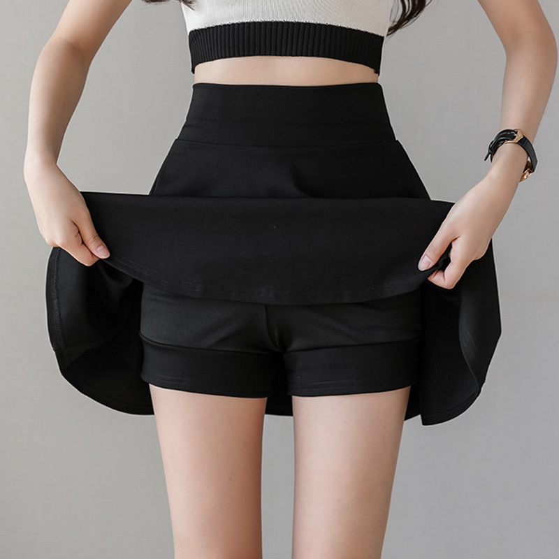 KARAKOREA 806 Bubble Flare Skirt (With Inner Pants) /Scuba Premium/Rok wanita mini ada /Rok payung/Rok Lebar/Rok Scuba/Rok Import/Rok Midi/Rok polos/Rok hitam/Rok korea/Rok Pendek