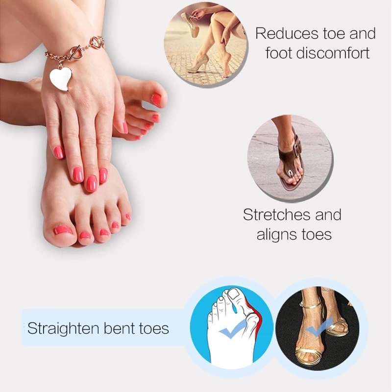 1 Pasang Bantalan Separator Jari Kaki Bahan Silikon Breathable Untuk Pereda Sakit / Korektor Bunion / Hallux Valgus