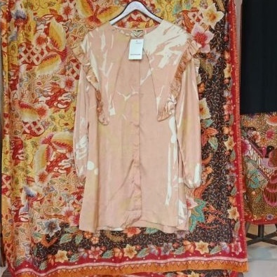 Tara Tunik Tissue by Dian Pelangi LIMITED EDITION Baju Atasan Blus Batik Casual Formal Kerja Kantor 
