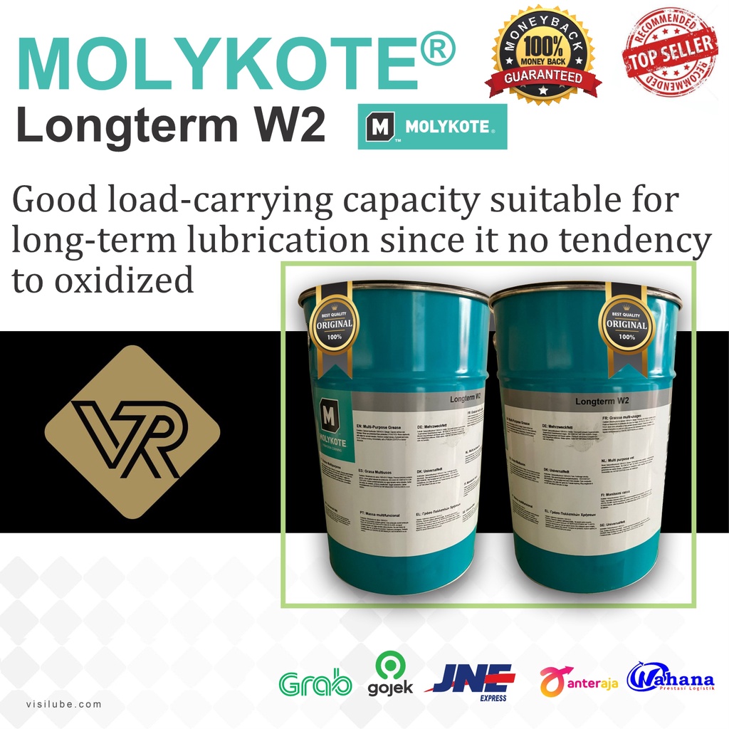 Jual molykote longterm W2/grease/ High Performance Grease/pelumas 5kg