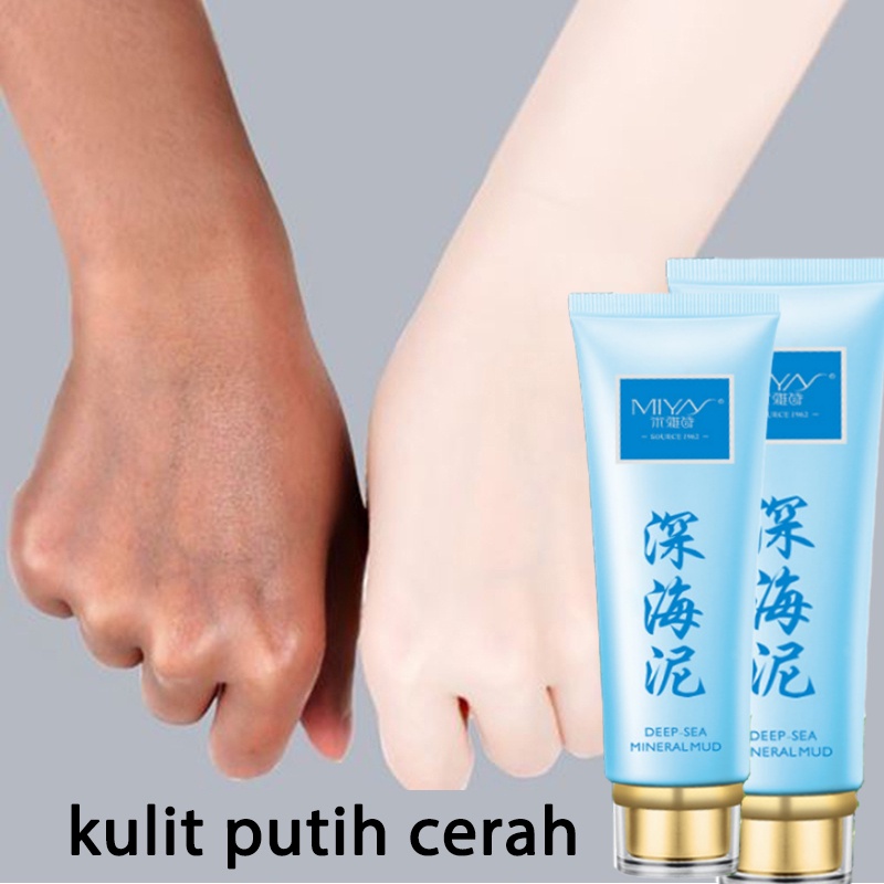 Otion pemutih badan 150g Sabun pemutih badan Cream pemutih wajah Masker Lumpur Laut Dalam Pemutih Masker pembersih wajah membersihkan kotoran kelupas Memutihkan dan mencerahkan