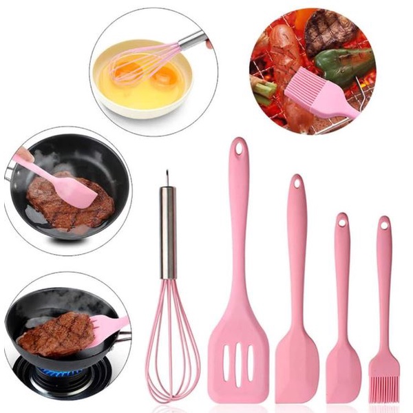 NSR Set Spatula Peralatan Masak Silikon Stick Cooking Tools Isi 5 pcs