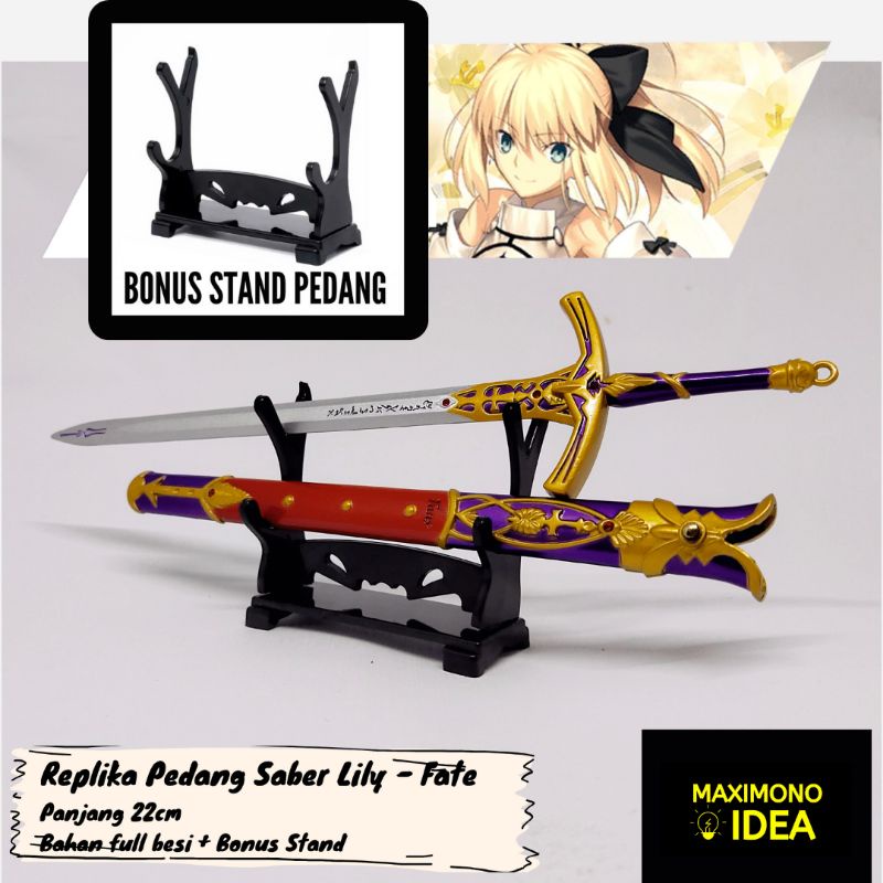 Gantungan Kunci Anime Keychain Anime  Action Figure Anime Pedang Katana Anime Excalibur Saber Lily