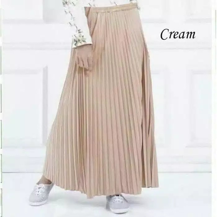 ROK PLISKET PRISKET PANJANG PLEATED SKIRT FLARE SKIRT MAYUNG FLOWY REMPEL TERBARU