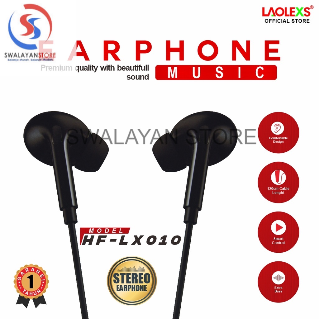 Earphone HF-LX010 Music Hifi - Extra Bass Premium Quality LAOLEXS