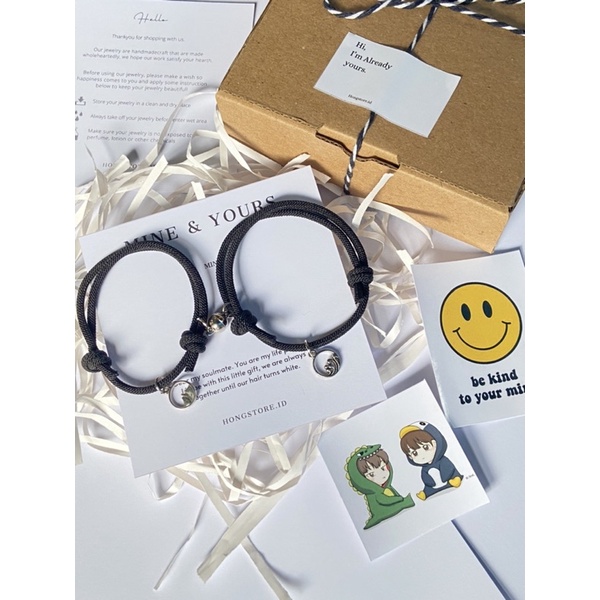 Gelang couple pasangan magnet Gunung dan Ombak aesthetic simple gift