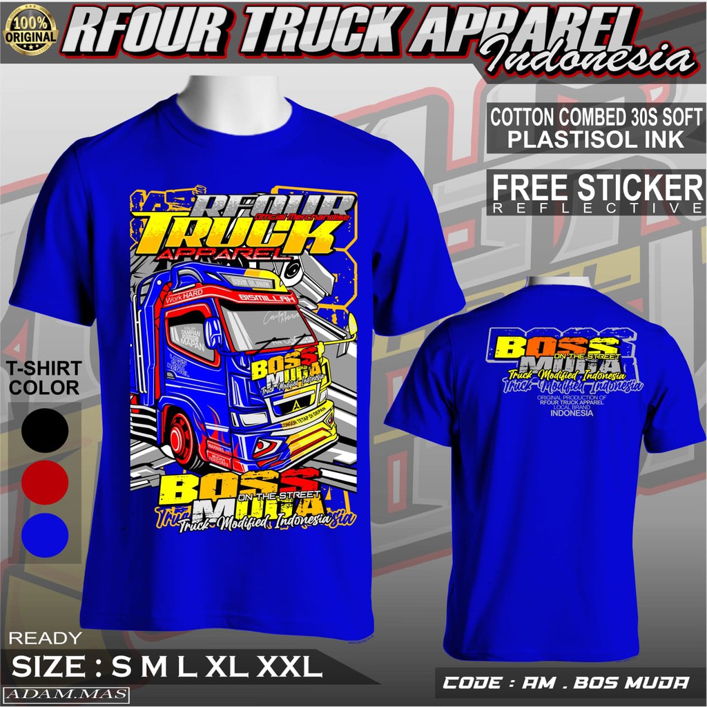 PROMO/OBRAL KILAT/KAOS TRUK BOSS MUDA KAOS TRUCK KATA KATA BOS MUDA CANTER MANIA TRUCK MANIA KAOS DISTRO  KAOS RFOUR